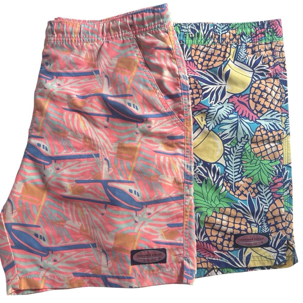 Vineyard Vines Mens Swim Trunks Size S Chappy Tropical Boat
